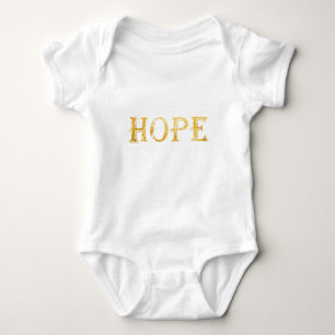 Gold Hope Text Baby Jersey Bodysuit Baby Strampler