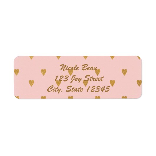 Gold Hörer auf Pink Chic Party Address Labels (Vorne)