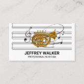 Gold Horn Instrument | Musikblatt | Notizen Visitenkarte (Vorderseite)