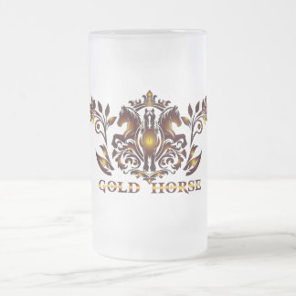 Gold Horse Beer Glass Mattglas Bierglas