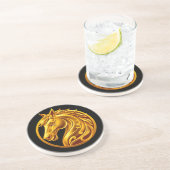 Gold Horse Getränkeuntersetzer (Seite)