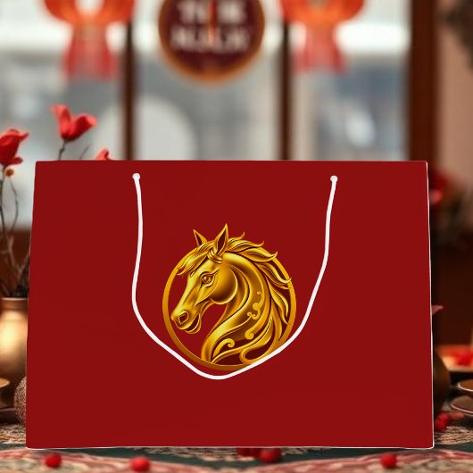 Gold Horse Große Geschenktüte