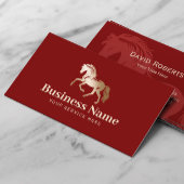 Gold Horse Logo Reitpony Club Rote Pferde Visitenkarte