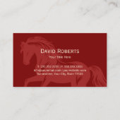 Gold Horse Logo Reitpony Club Rote Pferde Visitenkarte (Rückseite)