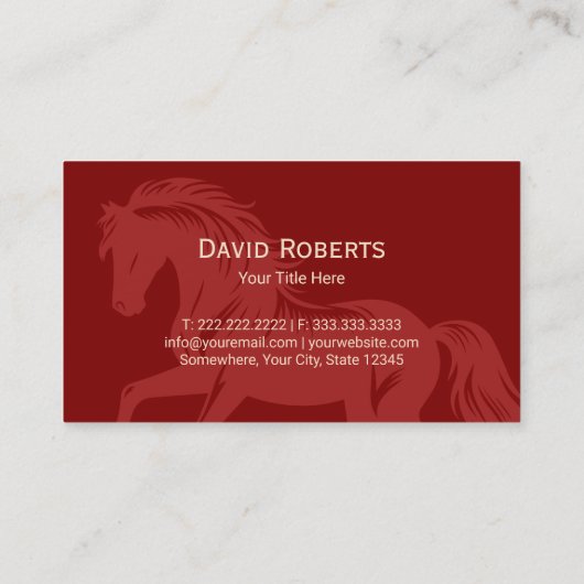 Gold Horse Logo Reitpony Club Rote Pferde Visitenkarte (Rückseite)