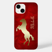 Gold Horse Red Personalized Case-Mate iPhone Hülle (Rückseite)