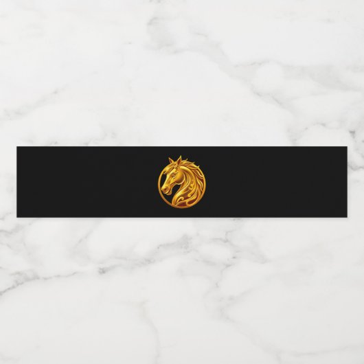 Gold Horse Wasserflaschenetikett (Einzelnes Label)