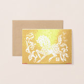 Gold Horse Year with texts Real Foil SGC Folienkarte (Vorderseite mit Umschlag)