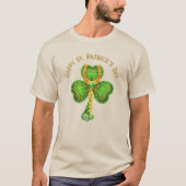 Gold Horseshoe Clover Irish Luck Unisex T-Shirt (Vorderseite)