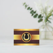 Gold Horseshoe Equine Care Visitenkarte (Stehend Vorderseite)