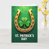 Gold Horseshoe Lucky St Patricks Card Karte (Gelbe Blume)