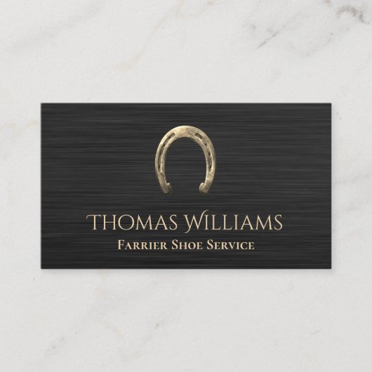 Gold Horseshoe Reitpferd Visitenkarte (Vorderseite)