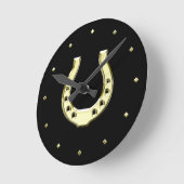 Gold Horseshoe Runde Wanduhr (Winkel)