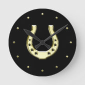 Gold Horseshoe Runde Wanduhr (Vorderseite)