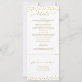 Gold hört Confetti-Script in einer Hochzeit Einladung (Rückseite)
