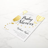 Gold Hot Air Ballon Babydusche Folieneinladung (Gedreht)