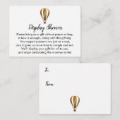 Gold Hot Air Ballon Display Showdusche Einsteckkar Begleitkarte (Vorne/Hinten)