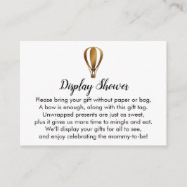 Gold Hot Air Ballon Display Showdusche Einsteckkar Begleitkarte