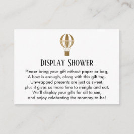 Gold Hot Air Ballon Display Showeinsteckkarte Begleitkarte