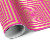 Gold Hot Roink Girl luxuriöses Wrapping Paper Geschenkpapier (Rolleneckpunkt)