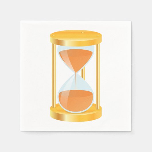 Gold Hourglass Timer Paper Napkins Serviette (Vorderseite)
