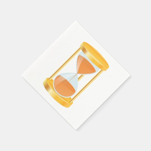 Gold Hourglass Timer Paper Napkins Serviette (Ecke)