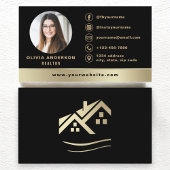 Gold House Black Real Anwesen Realtor Modern Visitenkarte