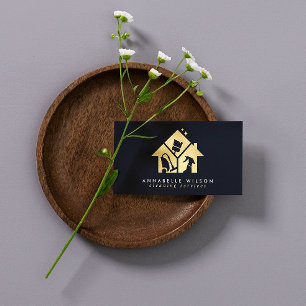 Gold House Clearing Services Business Card Visitenkarte