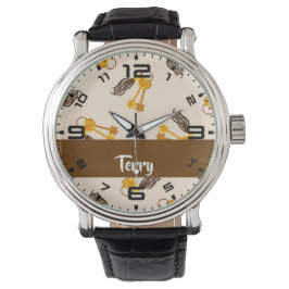 Gold house keys on pink armbanduhr