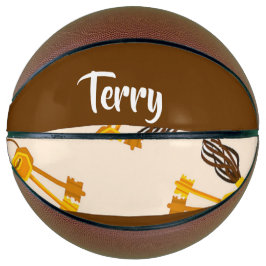 Gold House Keys on Pink Basketball