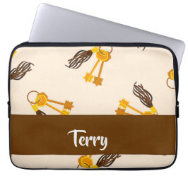 Gold House Keys on Pink Laptopschutzhülle