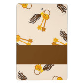 Gold house keys on pink mini klemmbrett (Rückseite)