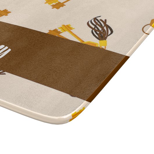 Gold House Keys on Pink Schneidebrett (Ecke)