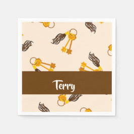 Gold House Keys on Pink Serviette