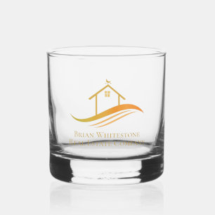 Gold House Logo für Real Anwesen Company Whiskyglas