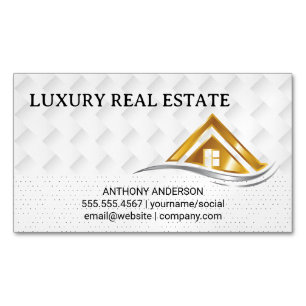 Gold House Logo Immobilien-Logo Magnetische Visitenkarte
