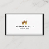 Gold House Logo Modern Beruflich Realtor Broker Visitenkarte (Vorderseite)