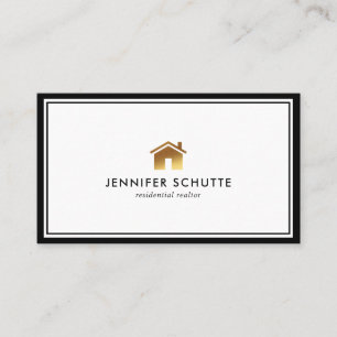Gold House Logo Modern Beruflich Realtor Broker Visitenkarte