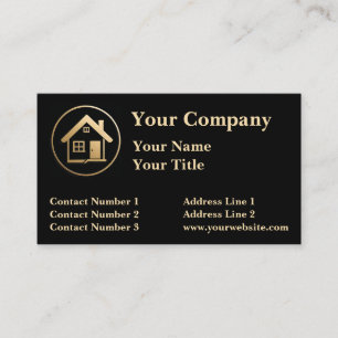 Gold House Logo Real Anwesen Agent Visitenkarte