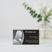 Gold House Logo Real Anwesen Realtor Black Foto Visitenkarte (Stehend Vorderseite)