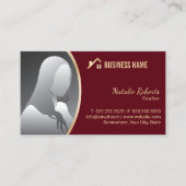 Gold House Logo Real Anwesen Realtor Red Foto Visitenkarte (Vorderseite)
