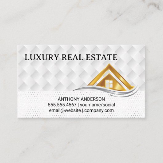 Gold House Logo | Real Estate Logo Visitenkarte (Vorderseite)