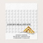Gold House Logo | Real Estate Logo Visitenkarten (Außenseite Aufgefaltet)