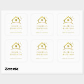 Gold House Reinigungs-QR-Code Quadratischer Aufkleber (Blatt)