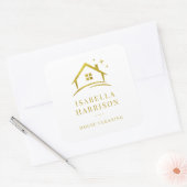 Gold House Reinigungs-QR-Code Quadratischer Aufkleber (Umschlag)