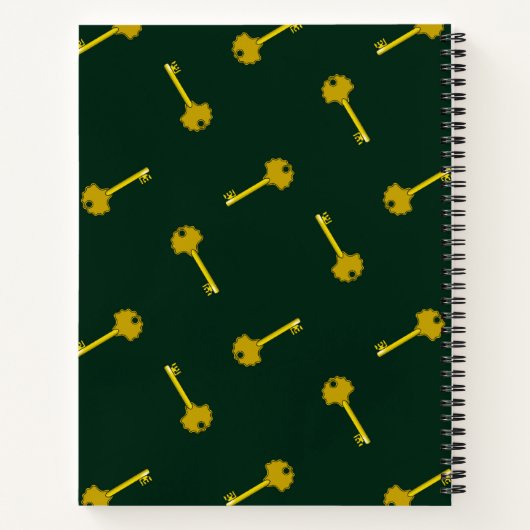 Gold House Schlüssel dunkelgrün Notizblock (Rückseite)