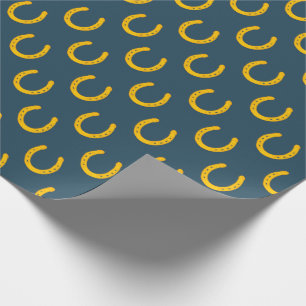 Gold Hufeisen Muster dunkle Hintergrund Geschenkpa Geschenkpapier