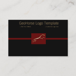 Gold Huffington Geoglyph Horse Logo Visitenkarte