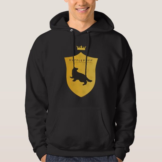 Gold HUFFLEPUFF™ Crowned Wappen Hoodie (Vorderseite)