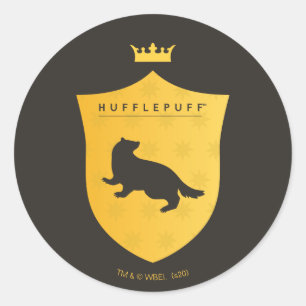 Gold HUFFLEPUFF™ Crowned Wappen Runder Aufkleber
